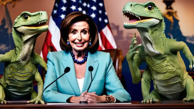 Reptilian Pelosi Adrenochrome Addict