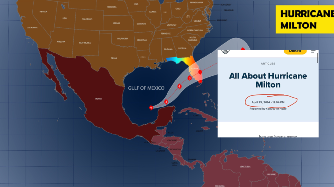 Hurricane Milton Planned Back In April