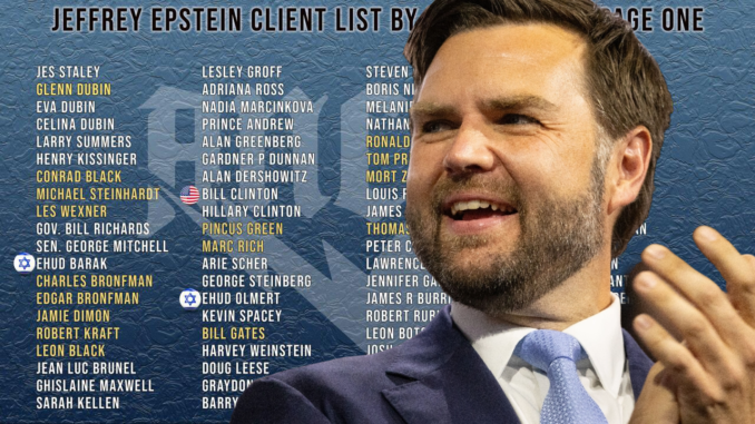 Vamce Vows To Release Epstein Client List